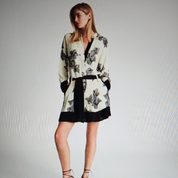 REISS: NWOT Vivyian Floral Sketch Print Satin Dress - Picture 1 of 11